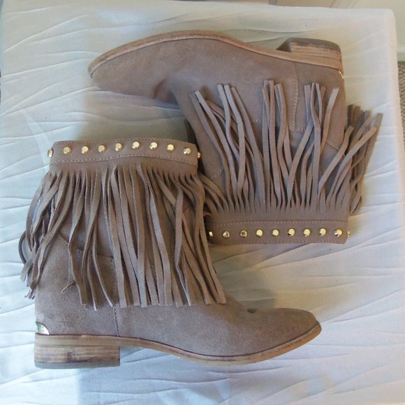 MICHAEL Michael Kors Fringe Suede Ankle Boots - Picture 11 of 13